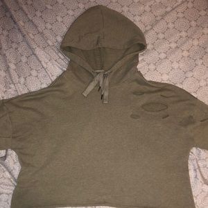 Rue 21 Shredded Long Sleeve Croptop